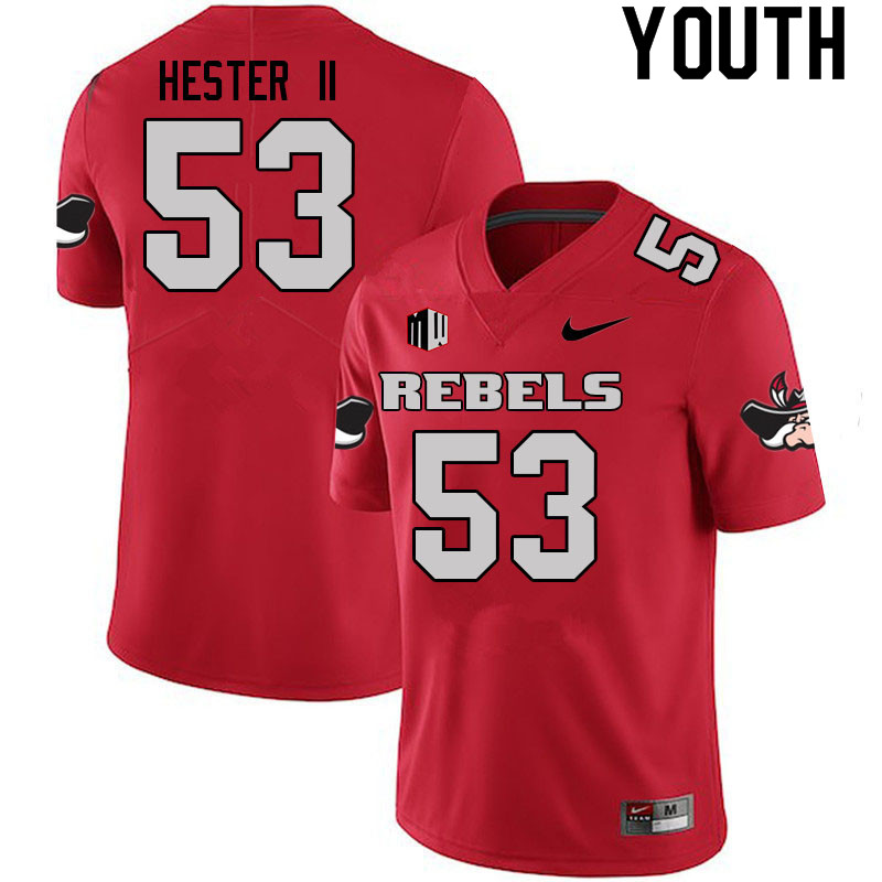 Youth #53 Farrell Hester II UNLV Rebels College Football Jerseys Sale-Scarlet